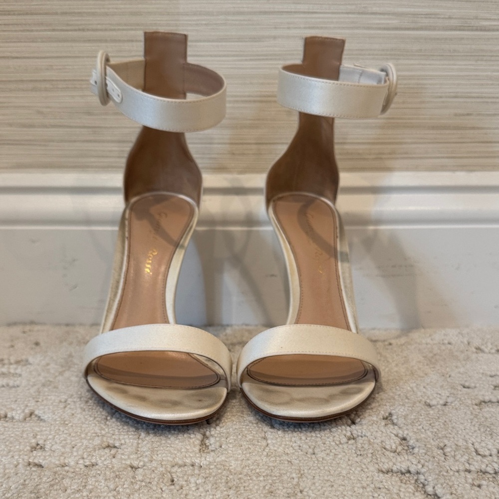 Gianvito Rossi Portofino Ivory Silk Sandals